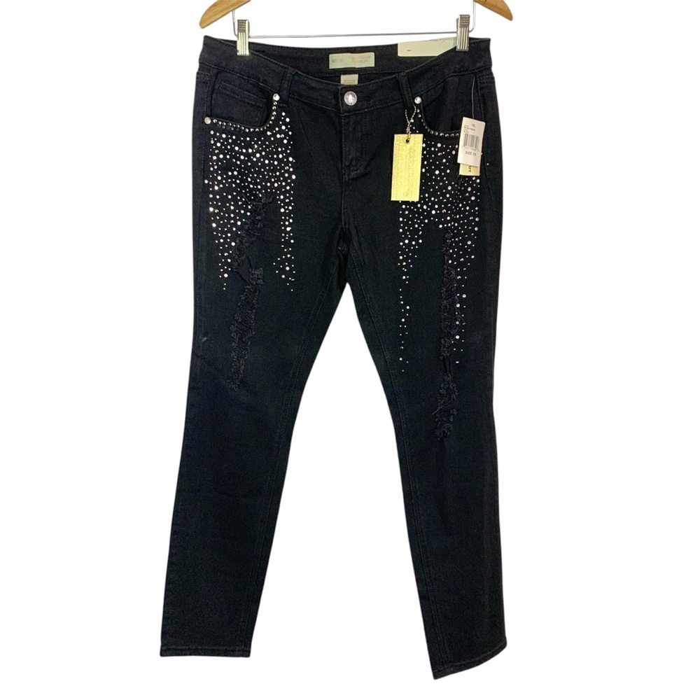 ALMOST FAMOUS Premium Black Embellished Jeans Sz 15